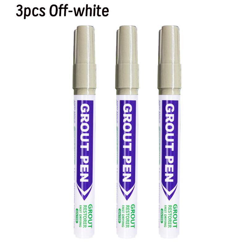 TEMU 3pcs For Tile Grout Marker Pen - Ceramic Seam Marker For Bathroom Floor Repair, Color Change And Beauty Sewing Pen For Tile White, Black, Grey Golden, Beige, Mocha, Dark Grey And Silvery