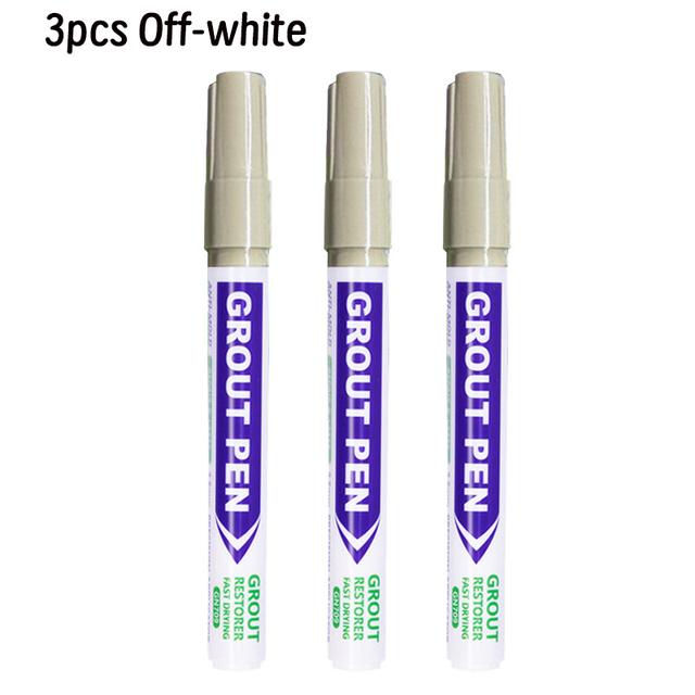 TEMU 3pcs For Tile Grout Marker Pen - Ceramic Seam Marker For Bathroom Floor Repair, Color Change And Beauty Sewing Pen For Tile White, Black, Grey Golden, Beige, Mocha, Dark Grey And Silvery