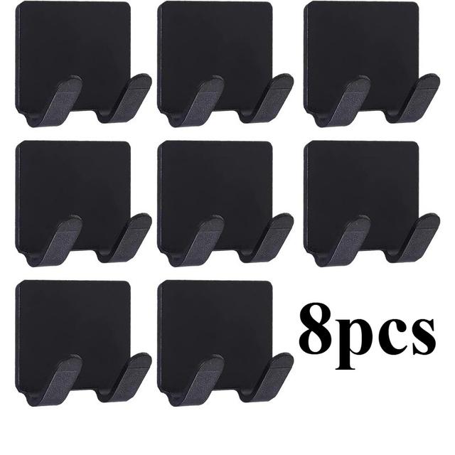 TEMU Adhesivo Negro Mate para Soporte de Afeitadora para Ducha - Paquete de 8 Ganchos Impermeables para Afeitadoras, Esponjas de , Toallas y Enchufes