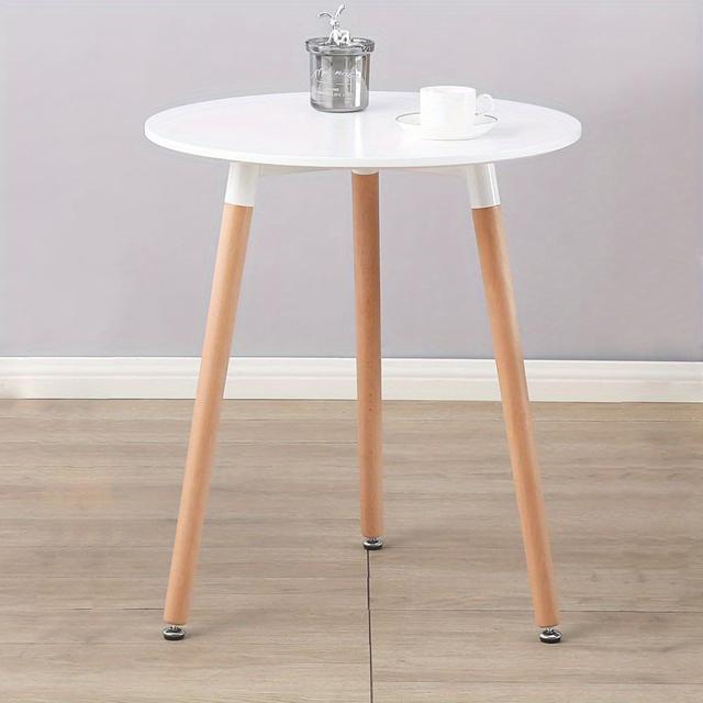TEMU プラウンドテーブルカフェテーブルアイムズダイニングテーブルダイニングテーブル直径約60×高さ約70cmラウンドカフェテーブルスカンジナビアウッド（ホワイト）