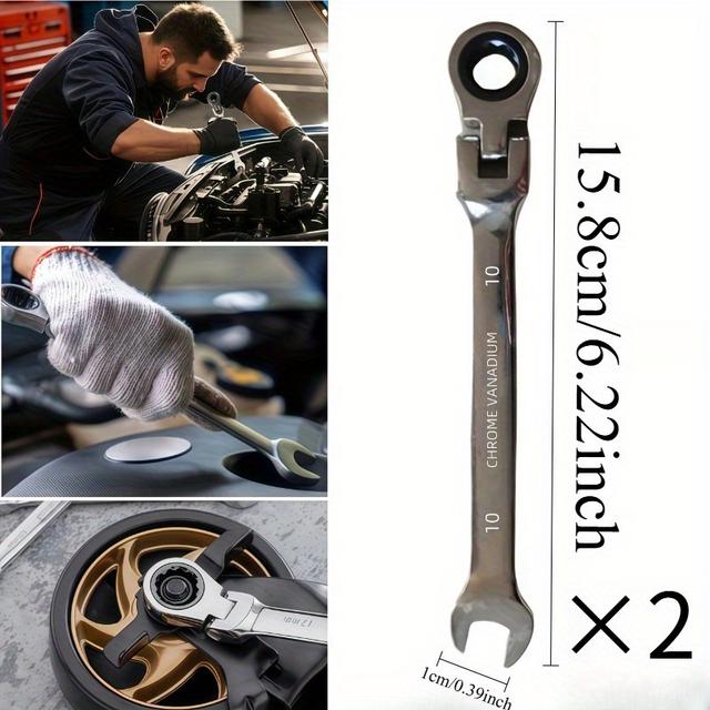 TEMU Llave de gatillo con cabeza viva, diseño de cabeza rotativa de 180° con de de 72 dientes, adecuada para reparaciones automotrices, mecánicos y uso doméstico.