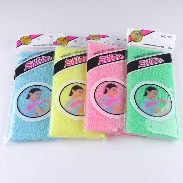TEMU Set Of 4 Mesh Exfoliating Bath Scrub Towels, Featuring A Double-sided Design For Body Washing, Loofah Texture, And A Back Scrubber For Use In The Shower