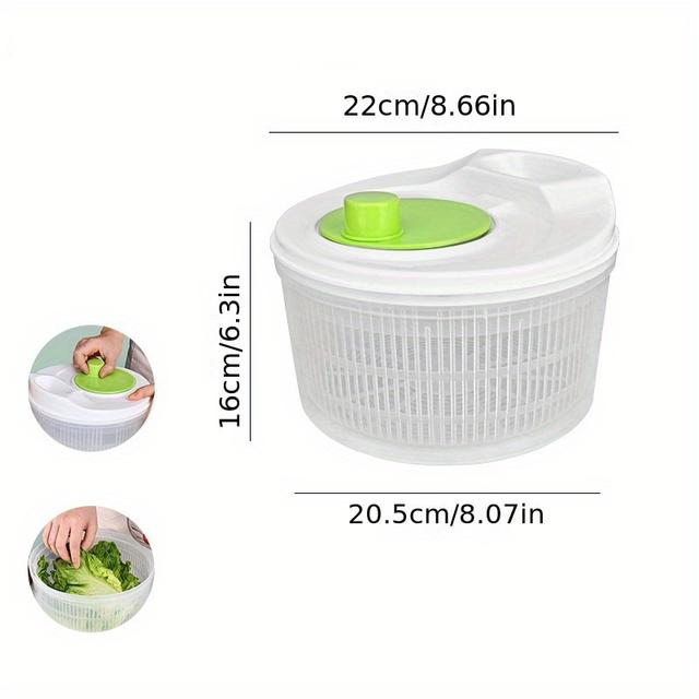 TEMU Multifunctional Salad Spinner And Strainer- Non-rechargeable Pp Manual Vegetable And Fruit Spinner With Strainer Basket Convenient Meal Preparation