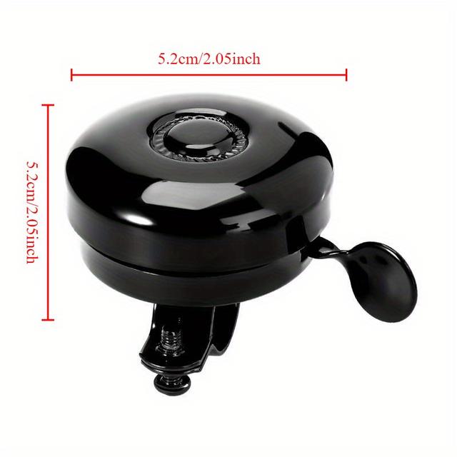 TEMU Black Metal Bicycle Bell - Clear 100 Decibel Warning Sound, Retro Style, Bicycle Safety Equipment, Safety Alarm Sound, , Riding Handle Bicycle Accessories