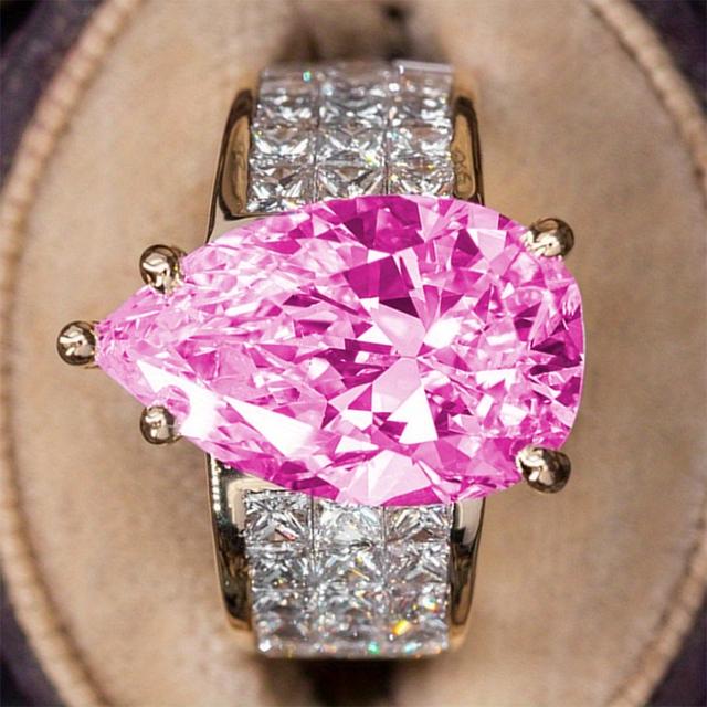 TEMU Elegant Ring Set With Large Shiny Zirconia Zirconia Elegant Jewelry For Engagement Wedding Scene Party Decoration Anniversaries And Birthday Gifts Party Parties