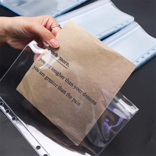 TEMU 1pc A5/a6/a7 3 Layer Pvc Clear Binder Pocket | 1 Flat Pull 1 Side Open, 6 Hole Planner Insert Organization Storage Accessory, For Office, School
