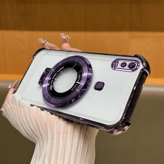 TEMU Funda para Teléfono - Funda Blanda para , Y12, Y15, Y17 y Y19 con Soporte Magnético Plegable, Diseño Lujoso, Protección Antigolpes y Cubierta Trasera Transparente con Esquinas Reforzadas