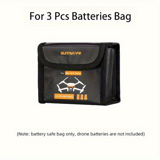TEMU For 3/4 Pro Drone Battery Safe Explosion-proof Protective Bag Battery Storage Case 3 4 Pro Drone Accessories