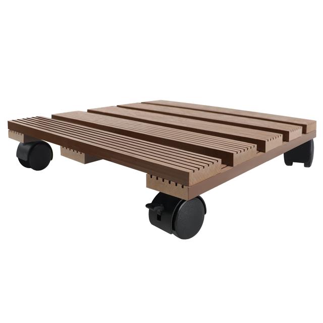 TEMU Juego de 2 de planta WPC con ruedas, impermeables, capacidad de carga de kg, adecuados para uso interior y exterior