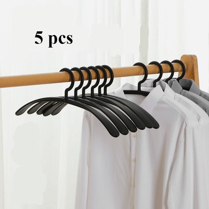 TEMU Set mit 5 schwarzen, unsichtbaren Kleiderbügeln mit minimalistischem, gebogenem Design und rutschfestem Kunststoff