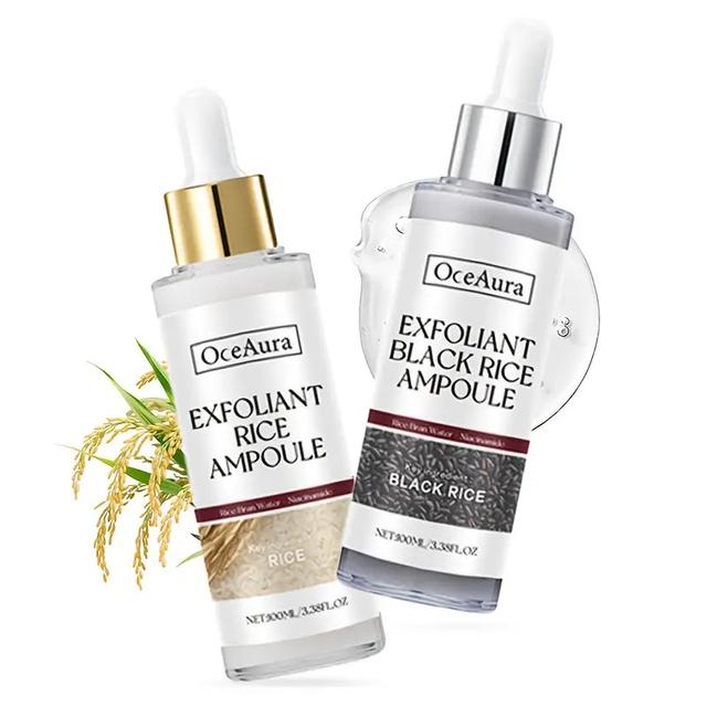 TEMU Rice Exfoliating Ampoule Series - For Hydration, For Nourishing Moisture, Suitable For Facial Pore Unclogging To Reveal A , Light Rice Color, Cleansed Pores, Part Of A Daily Skincare Routine