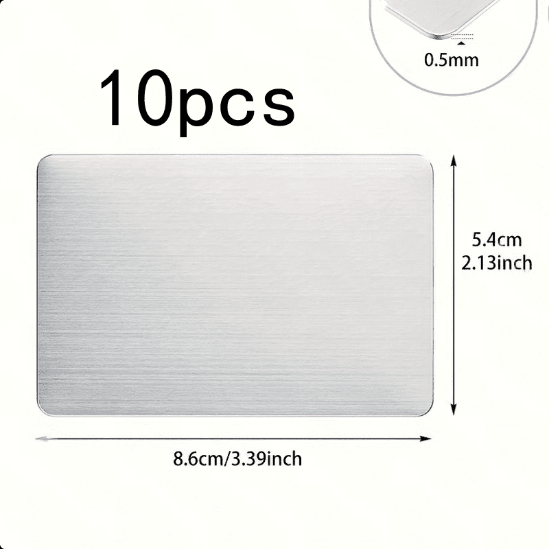 TEMU 10 Durable Stainless Cards For Engraving Brand Logos, Long-lasting For Chain Store Promotions And Brand Marketing