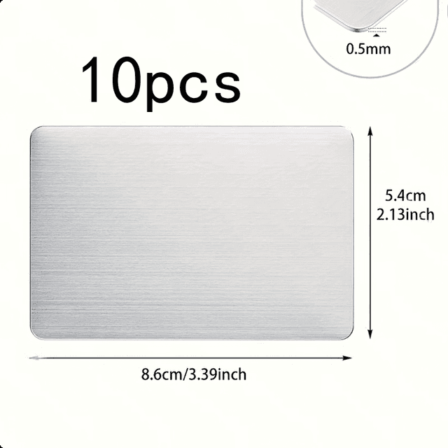 TEMU 10 Durable Stainless Cards For Engraving Brand Logos, Long-lasting For Chain Store Promotions And Brand Marketing
