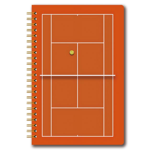 TEMU دفتر ملاحظات ملعب التنس - تصميم رسمي لملعب التنس مع تخطيط صندوق الخدمة، 5.5 × 8.4 بوصة (14 × 21 سم)، 50 صفحة فارغة - مجلة رياضية، هدية لعشاق التنس، للجامعات والمكاتب، قرطاسية بتصميم تنس