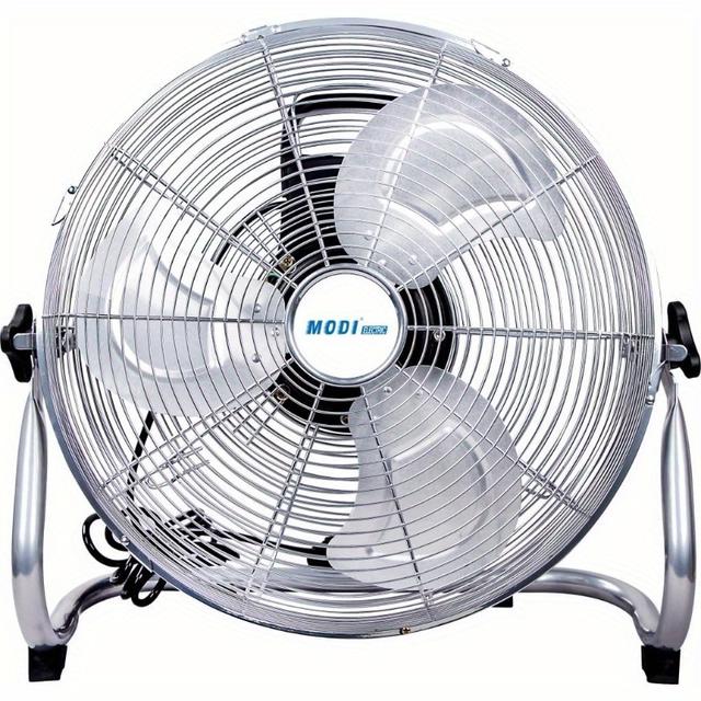 TEMU Electric 16-inch Metal Floor Fan, 3-speed Industrial Cooling Fan With Adjustable Tilt Head And For Home, Garage, And Workshop