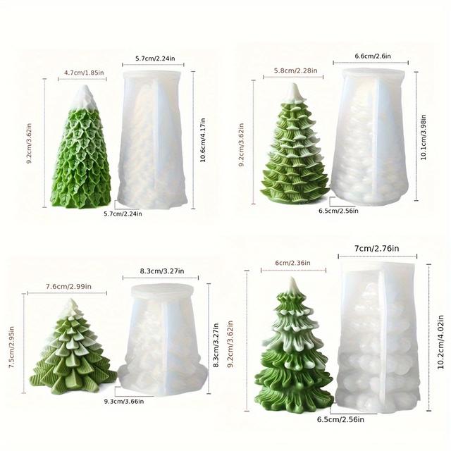 TEMU 4pcs Christmas Tree Molds For , Soaps & - Art For Decorations &
