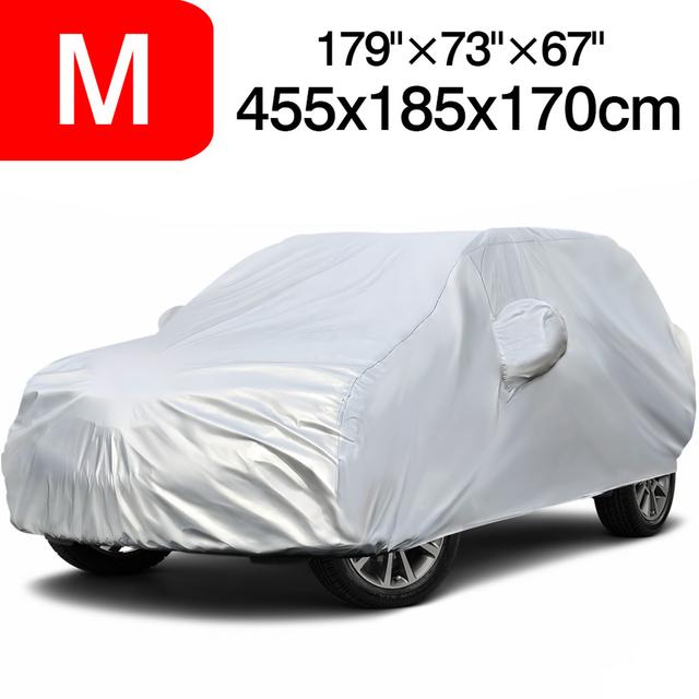 TEMU Neverland Heavy Duty Car Covers For Automobiles - All Weather Season Full Car Cover With Uv Protection, Outdoor Full Cover, Universal Fit For Suv - Silvery