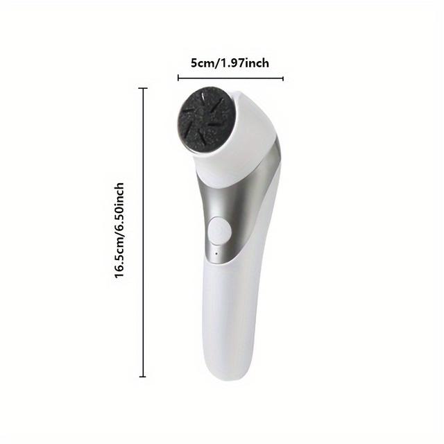 TEMU Portable Usb Rechargeable Dual-head Electric Foot Scrubber - Suitable For Thick Polishing And Dry Light Beige Care, Easy-to-use Replaceable Heads, Perfect Gift For 10 Festivals