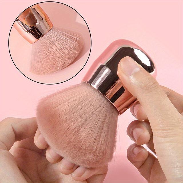TEMU 1pc Professional Nail Art Mushroom Brush For Round Gel Painting And Dust Cleaning, Makeup Brush For Manicure Accessories And Tools