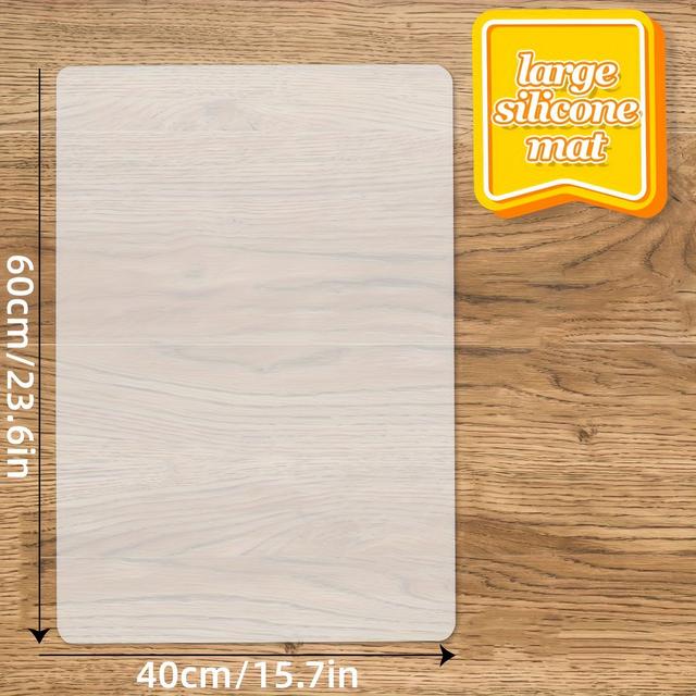 TEMU Extra-large Transparent Mat Measuring 23.4 Inches By 15.6 Inches - , Heat-resistant, And Durable, Suitable For Resin, Painting, And More