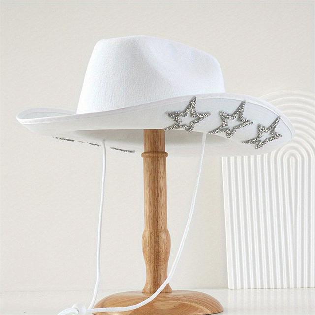 TEMU Rhinestone Star Western Cowboy Hat Cowgirl Hats For Women Girls Party Outfit