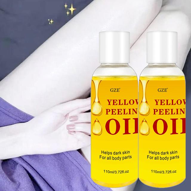 TEMU 2 Pack Gze Light Beige Yellow Peeling Oil With Sodium Hyaluronate For All Light Beige Types - Alcohol-free, , Vitamin C & Hyaluronic Acid, 110ml/3.7fl.oz, Beige Care, Sleek , Alcoholfree Formula