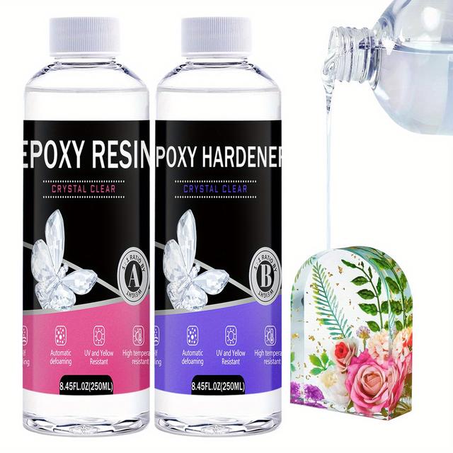 TEMU 240ml/500ml Epoxy Resin, Clear Resin Set Suitable For Jewelry Bracelet And Bangles Making Crafts Accessories Beginner Resin Craft Kit