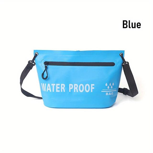 TEMU 1pc Wash Sack Dry Bag Durable Swimming Rafting Kayaking Travel Zipper Handbag 5l River Trekking Floating Boating Swimming Bag Outdoor Sports