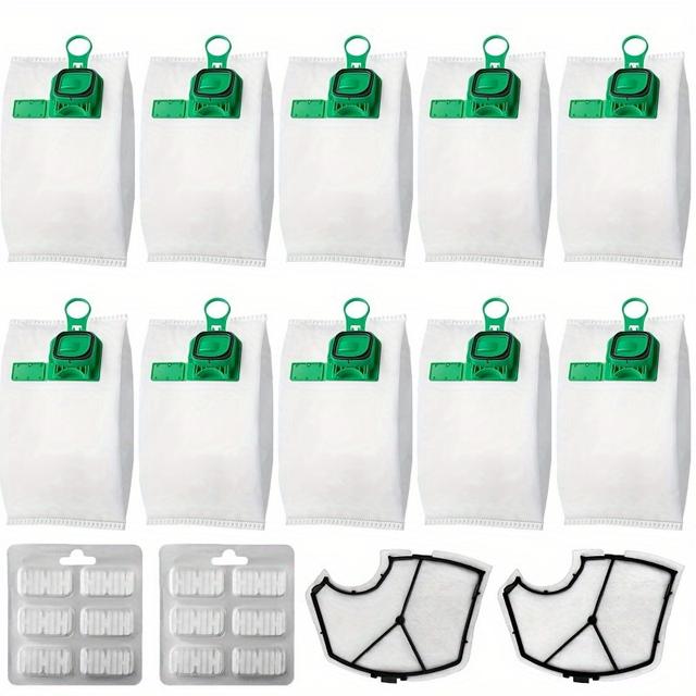 TEMU 14 Sets (10 Vacuum Cleaner Bags + 2 Filters + 2 Packs Of Scent Blocks) Suitable For Vorwerk Kobold Vk 150 Fp 140 Fp 150