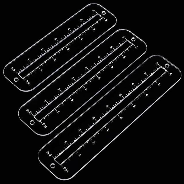TEMU 3pcs Set Of Zipper Making Templates In 3 Different Sizes, Transparent Acrylic Ruler Sewing Tools, Zipper Pocket Templates For Leather Laced Boot Inserts And Bag Crafts
