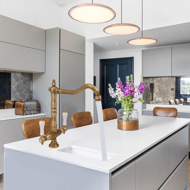 TEMU Robinet de cuisine, robinet de salle de bain, robinetierie d'évier à poignées, robinet mélangeur d'évier, robinetterie de cuisine