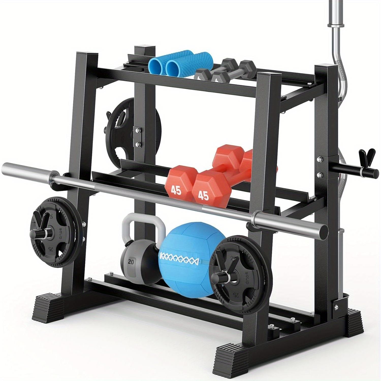TEMU This Heavy-duty Weight Storage Organizer Features A 1100-pound Capacity And -tier Adjustable Dumbbell Rack Stand, Perfect For Home Gyms. It Accommodates Dumbbells, Barbells