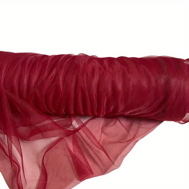 TEMU Vollrolle luxuriöser burgunderfarbener transparenter Stoff - 50/20 Meter lang, ideal für Hochzeiten, Outdoor-Zeremonien und besondere Anlässe – für Tischdecken, Bühnendekorationen und Brautdeko