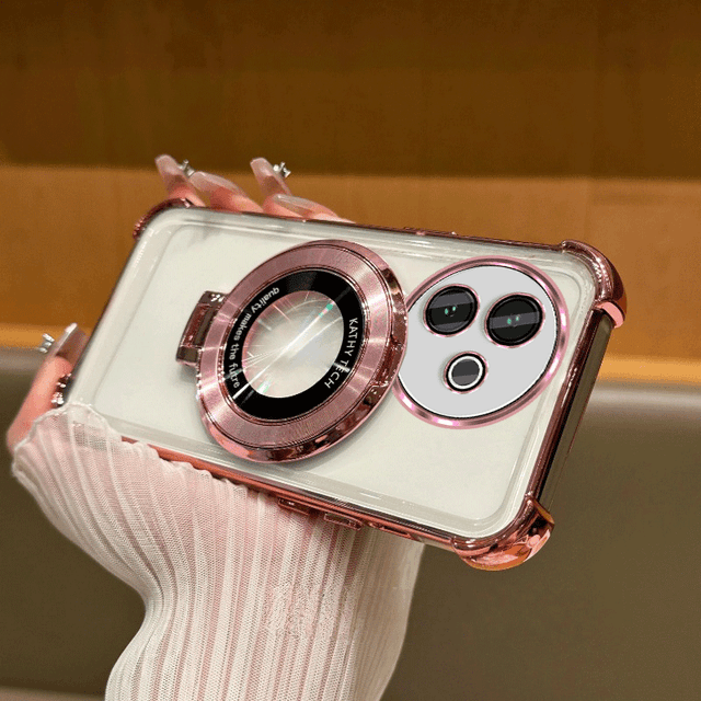 TEMU Funda para teléfono: Funda para Vivo Y39 5G, estuche con soporte plegable magnético, lujo en , antigolpes, transparente, cubierta protectora trasera