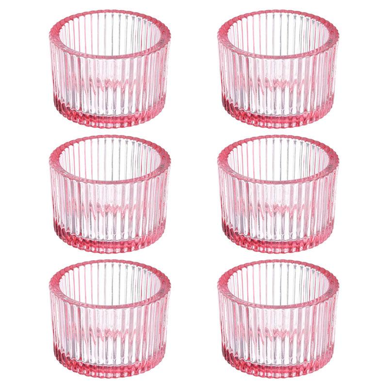 TEMU Ensemble Élégant de 6 Porte-Bougies en Verre pour Théière - Parfait pour Centres de Table, Dîners Romantiques & Occasions Spéciales, , Saint-Valentin Noël