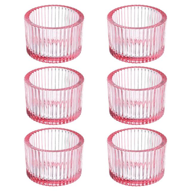 TEMU Ensemble Élégant de 6 Porte-Bougies en Verre pour Théière - Parfait pour Centres de Table, Dîners Romantiques & Occasions Spéciales, , Saint-Valentin Noël
