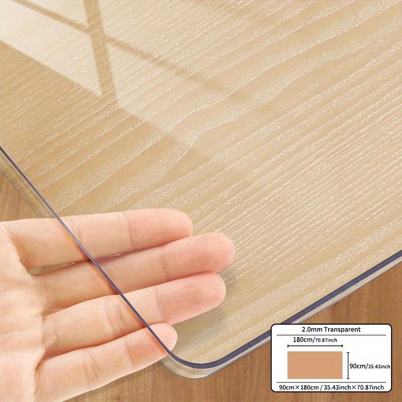 TEMU 2.0mm Thick Transparent Pvc Tablecloth, High Quality And Scratch-resistant Heat Resistant Table Protector, Suitable For Dining Table Cloth 1pc