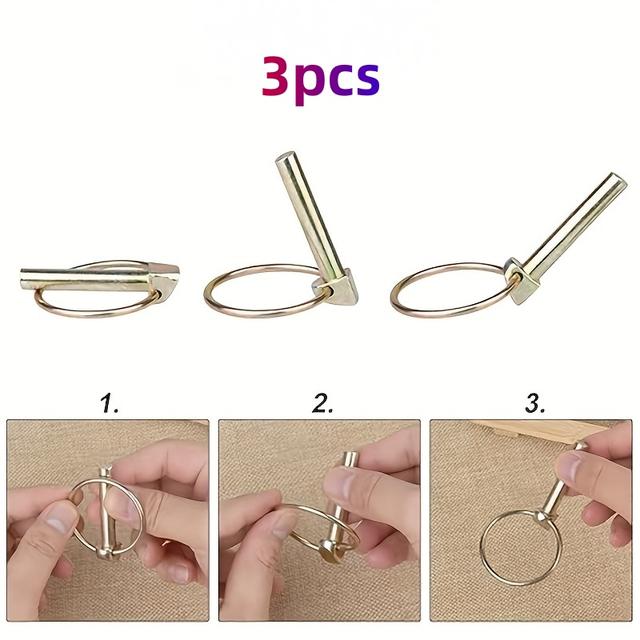TEMU 3pcs Of Heavy-duty Tractor Big Head Pins With O- Release Towing Positioning Pins Featuring A Locking Mechanism, Compatible With Tractors, Trailers, Rvs, Boats
