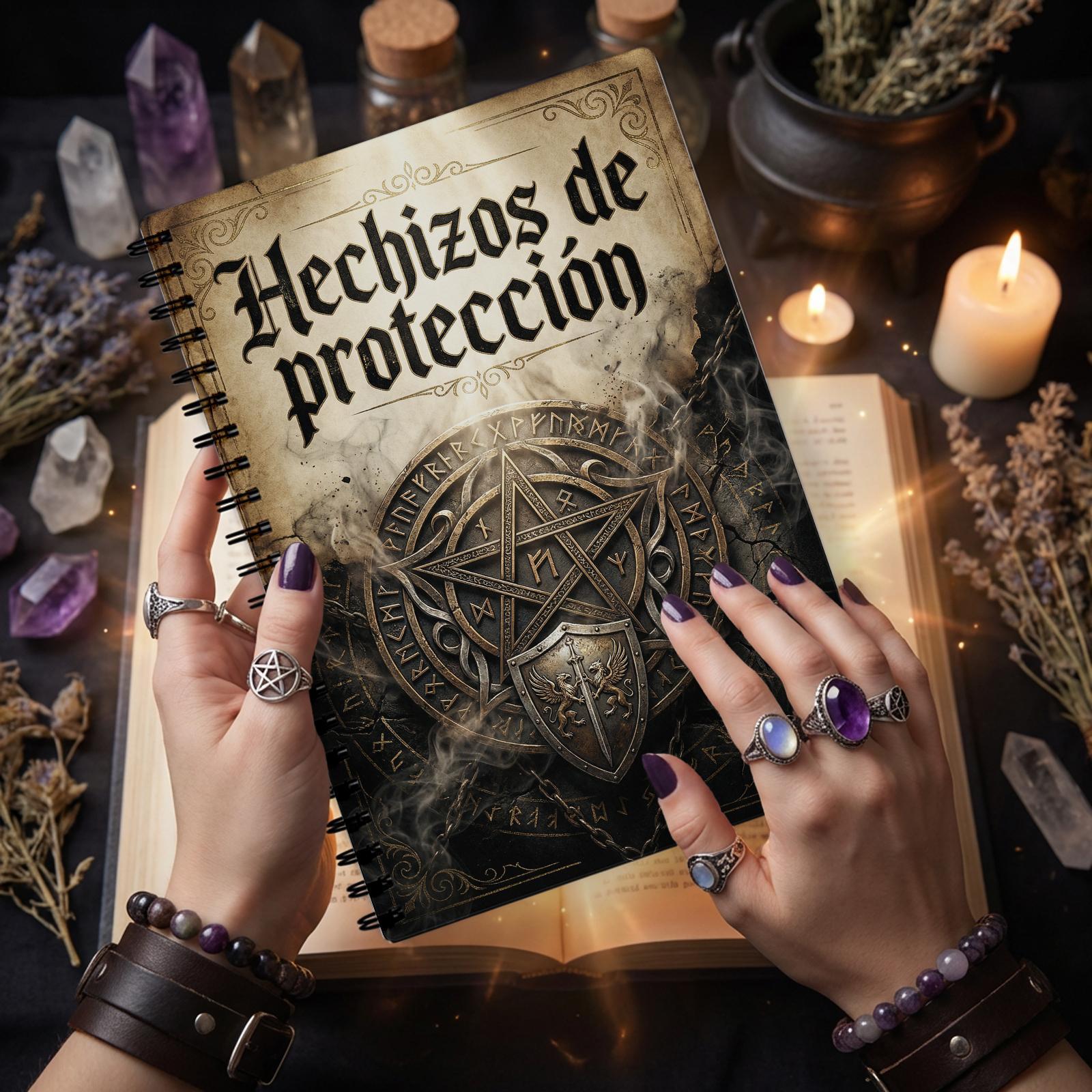 TEMU Portapapeles mágico protector en español, guía de símbolos rituales y defensas mentales, cuaderno ocultista, portapapeles de referencia de protectores y de energía para adultos.