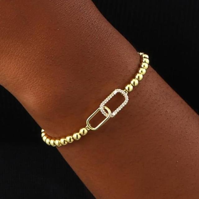 TEMU Handcrafted Beaded Stretch Bracelets For Women Featuring Ball Charms, Perfect For Stacking And Gifting