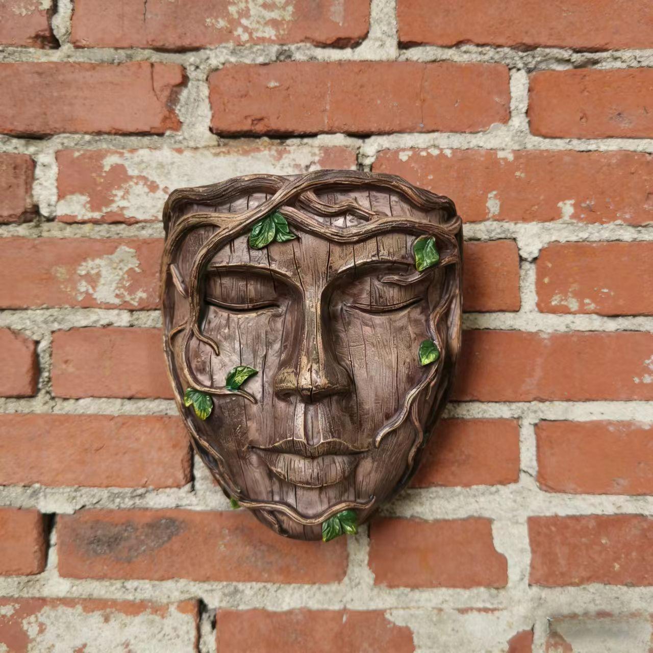 TEMU Face Wall Mounted Flower Pot Resin Material, Suitable For Garden Fences, Terrace Walls, And Bohemian Style Home Decoration Wall Mounted Flower Pots