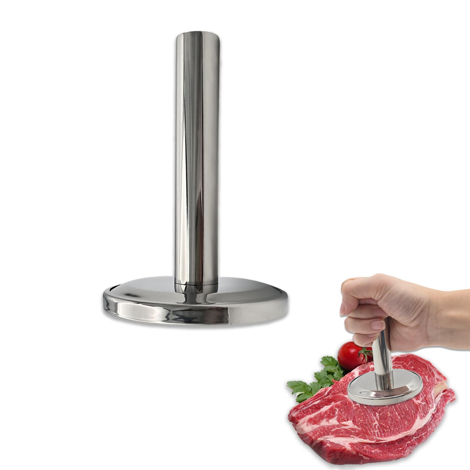 TEMU Meat Hammer Tenderizer - 304 Stainless Steel Meat Hammer With Comfortable Handle, Heavy Duty Kitchen Tool For Pounding & Tenderizing Beef