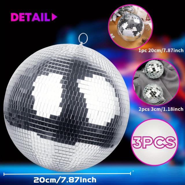 TEMU Bola de discoteca brillante decorativa de 6/8 pulgadas - ideal para fiestas, bodas y celebraciones familiares, no requiere energía