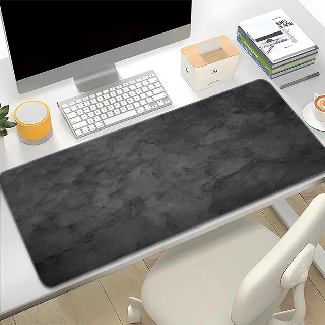 TEMU Large Gray Rubber Mouse Pad With Marble Texture - Xl Desktop Keyboard Mat For Office & Gaming, Home Accessory, Office Desk Mat | Marble Texture Mat | Durable Desk Mat, Mouse Pads For Desk