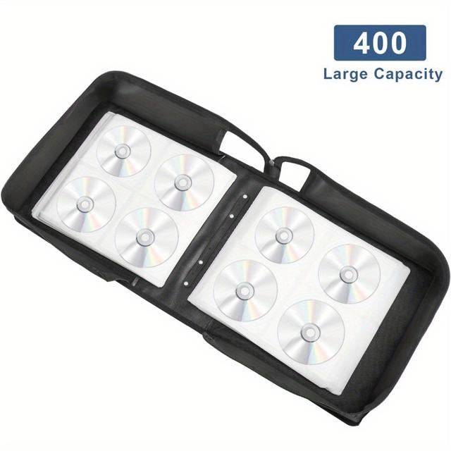 TEMU 240/400 Disc Capacity Heavy-duty Dvd Case Holder With Reinforced Zipper & Handle - Cd/dvd Storage Binder Wallet Suitable For Home, Car, Office - Compatible For Cds, Dvds, -ray, , Video Games