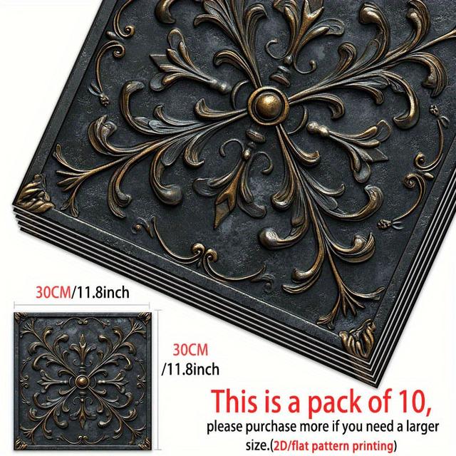 TEMU 10 قطع، ملصقات أرضية PVC كلاسيكية مسطحة 2D، ملصقات فنية للأرضية ذاتية اللصق، مناسبة لتزيين أرضية غرفة نوم المنزل وغرفة المعيشة والمطبخ، إنشاء أرضيات وأحواض أنيقة. PVC Floor