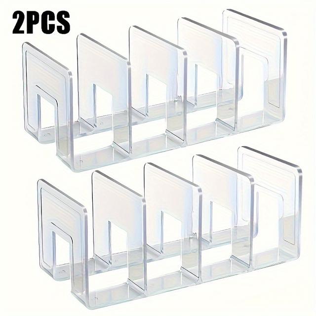 TEMU 2pcs Extra Large Thick Luxury Handbag Organizer - Transparent Plastic Storage Box With Multiple Compartments, Wallet Display & Wardrobe Divider, Portable And , Suitable For Home And Office Use