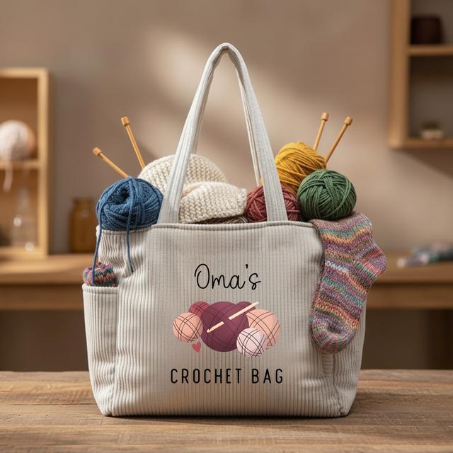 TEMU Bolsas de Almacenamiento Tejidas Personalizadas con Nombres | Organizador de Hilo | Bolsas para Tejer/Crochet | Regalos para | Regalos para | Regalos de | Regalos de Navidad