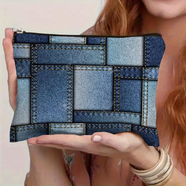 TEMU 1/2 قطعة، حقيبة مكياج مطبوعة بتصميم تجريدي - منظف متعدد الاستخدامات للمستحضرات التجميلية واللوازم الشخصية، منظم سفر محمول للعروسين والمعلمات والأصدقاء - هدية مثالية لتخرج وحفل الزفاف