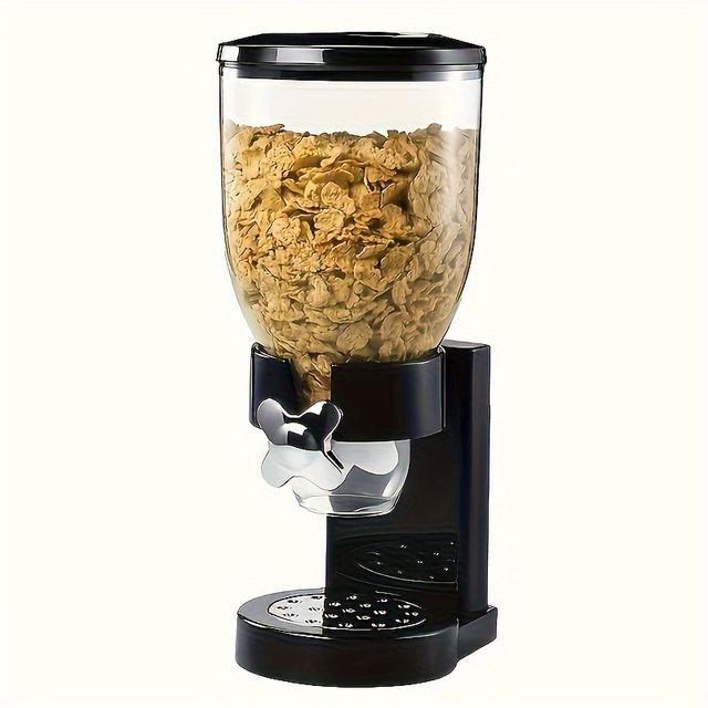 TEMU Dual-control Food Dispenser: Large Capacity, Hand Washable, Leak-proof, Suitable For Cereals, Nuts, Rice, And Oats